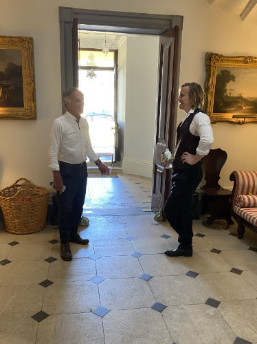 David Jordan Marcus McSorley in the hall