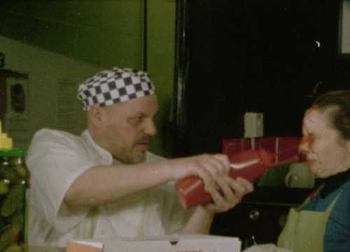 Nigel squirting ketchup