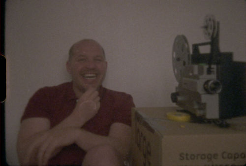 Nigel laughing with projector