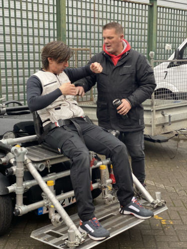 Alex Sultoon strapping in to Twizzy