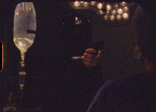 Courier pointing gun